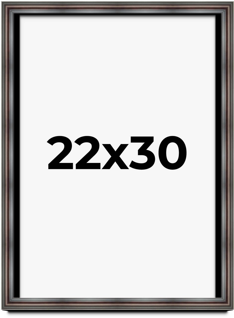 Shadow Box 1.75" Deep Brown Picture Frame - UV Acrylic, Foam Board Backing, Hanging Hardware